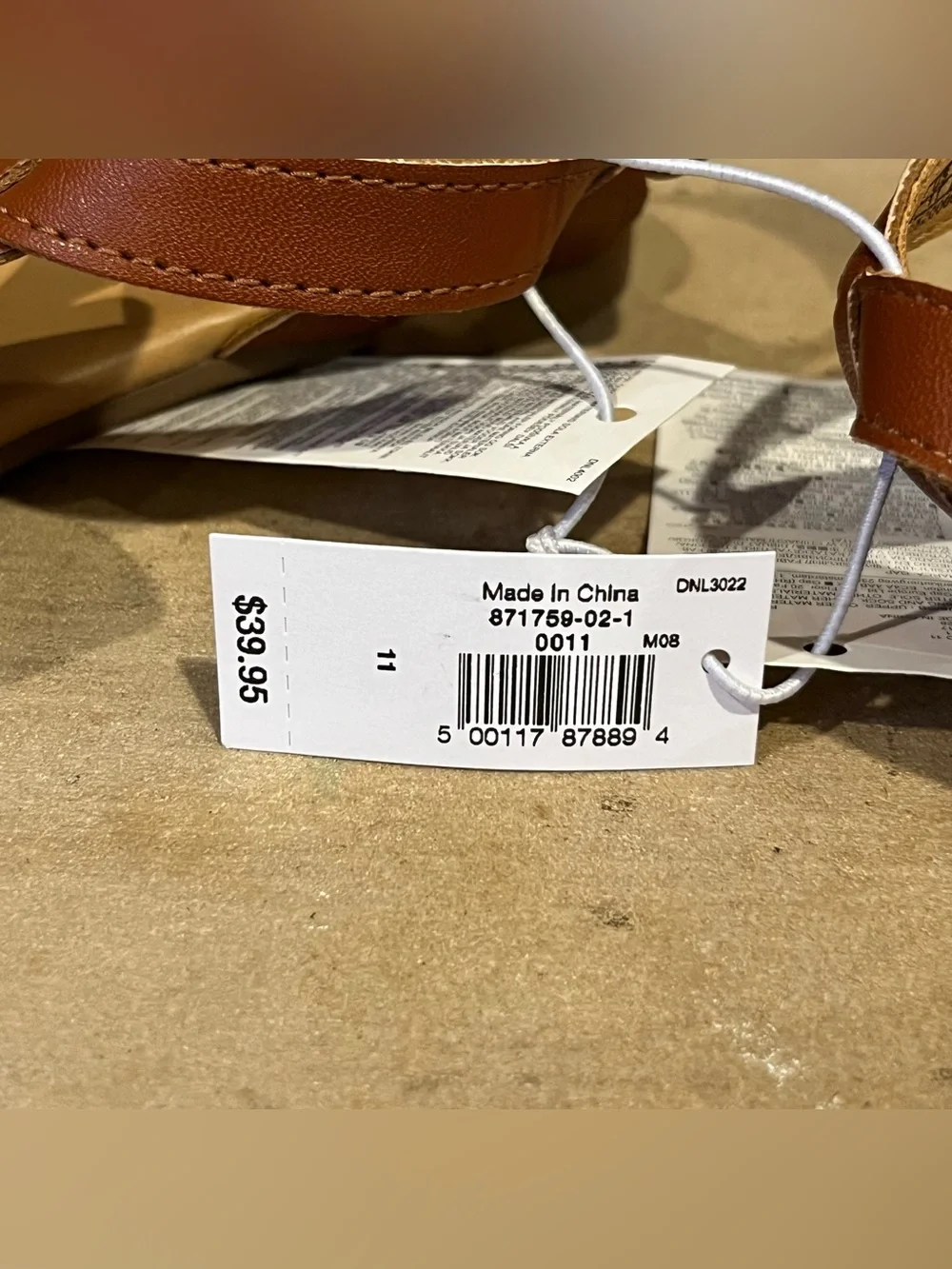 GAP Kids Auburn Faux Leather G Strap Classic Fisherman Sandals